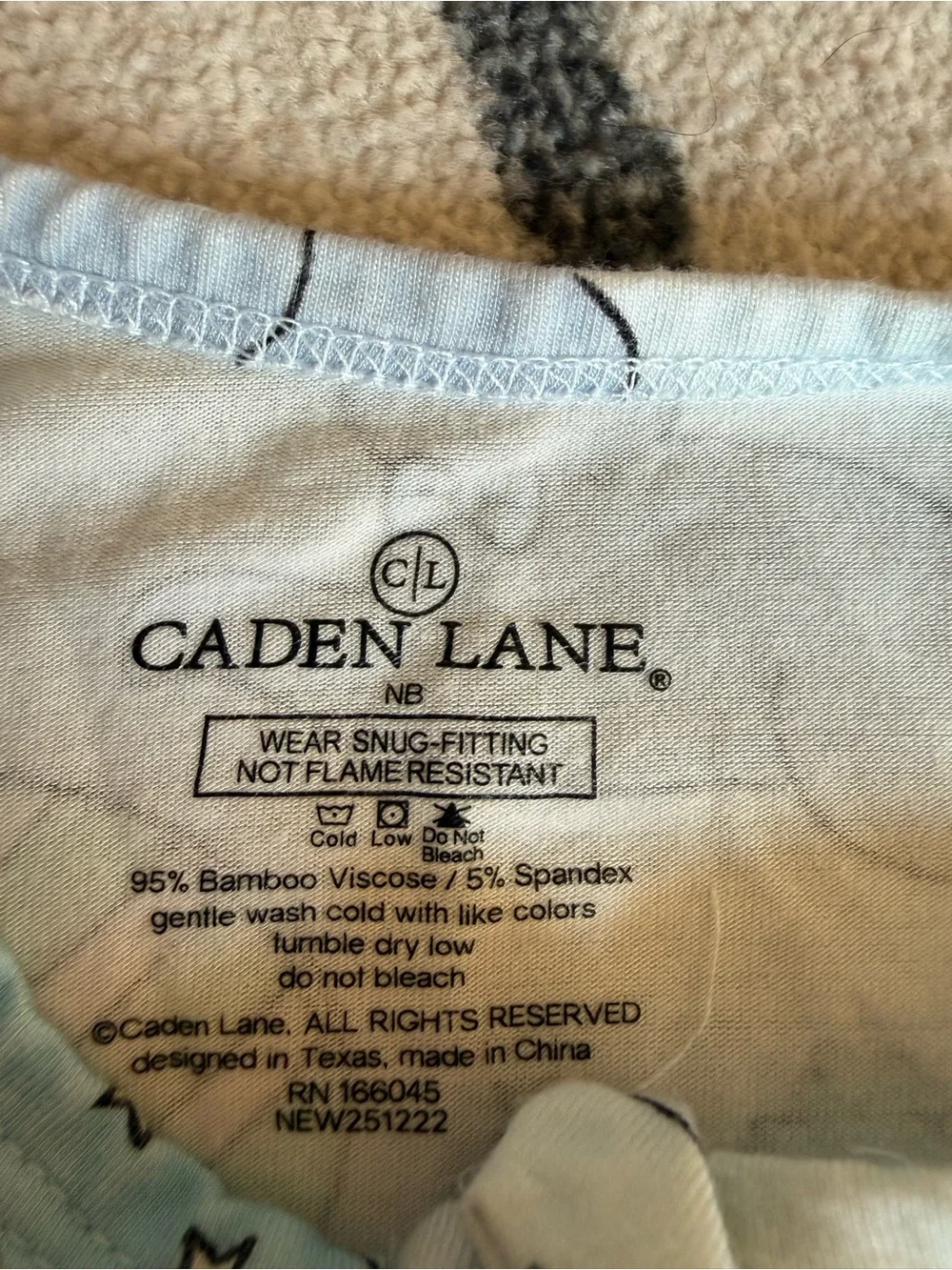 Caden Lane Blue Bunny & Pastel Egg Footed One-Piece